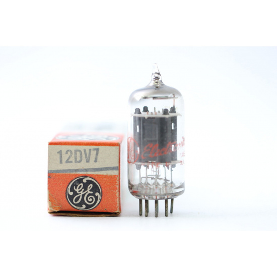 1 X 12DV7 GENERAL ELECTRIC TUBE.1950´S. SQUARE GETTER. NOS/NIB. RC19