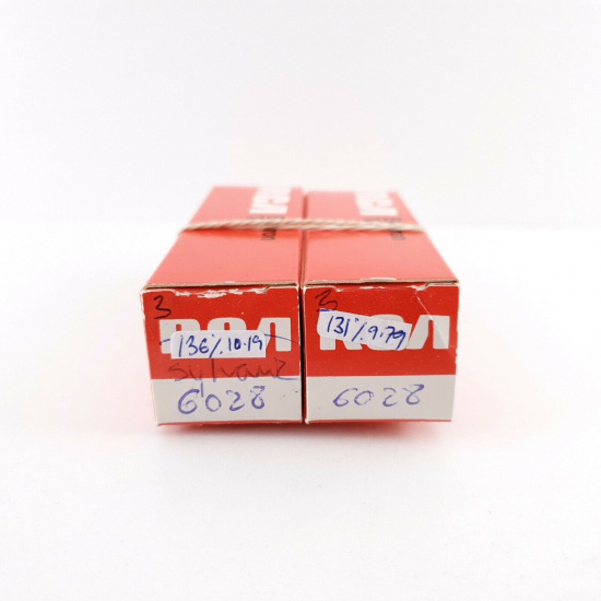 2 X 6028 SYLVANIA TUBE. GOLD PIN....