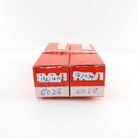 2 X 6028 SYLVANIA TUBE. GOLD PIN. 136/131% MATCHED PAIR 3.  RC98