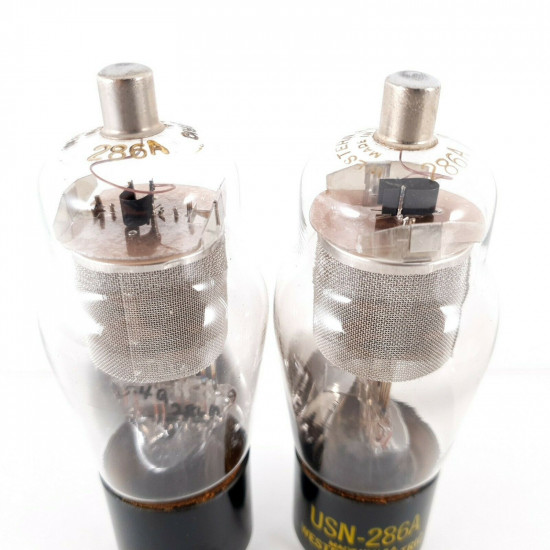 2 X 286A WESTERN ELECTRIC. MESH PLATES. PRINT ON TOP. SQUARE GETTER. CN  ENA