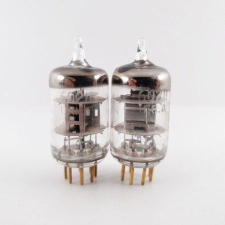 2 X 6028 SYLVANIA TUBE. GOLD PIN. 77/75% MATCHED PAIR 2. RC98