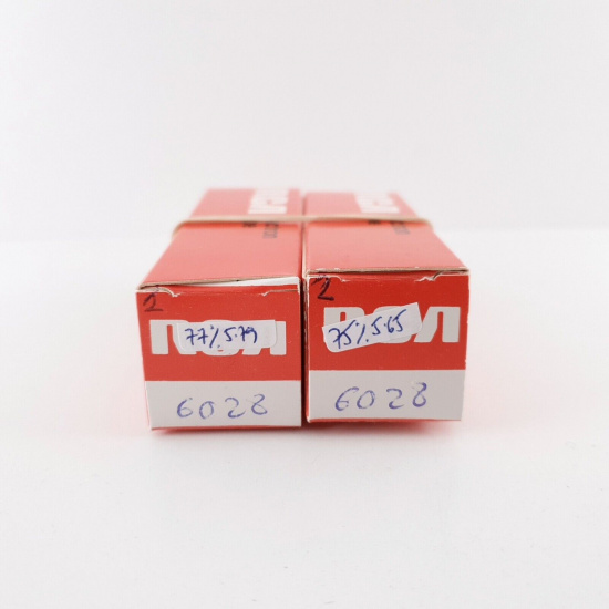 2 X 6028 SYLVANIA TUBE. GOLD PIN....