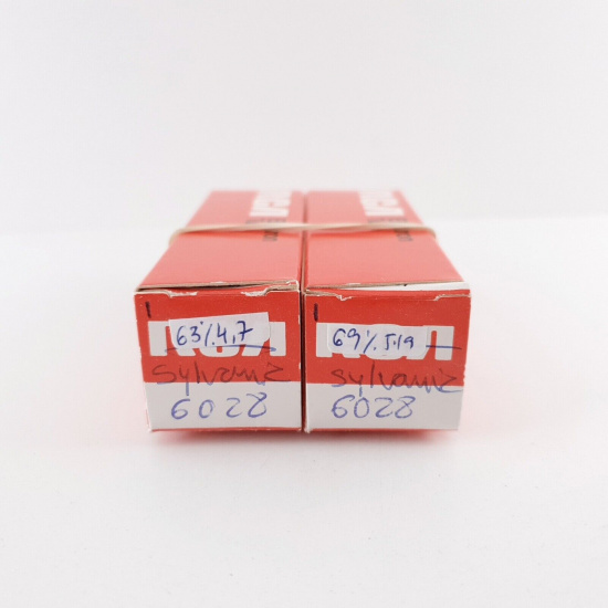 2 X 6028 SYLVANIA TUBE. GOLD PIN....