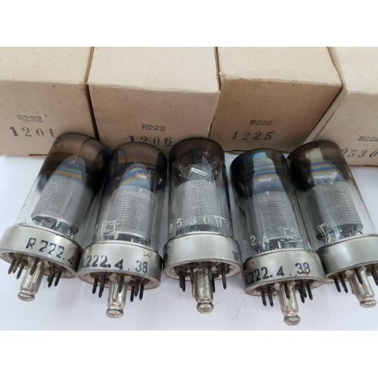 5 X R222 RT TUBE. NOS / NIB. RCB126/P80
