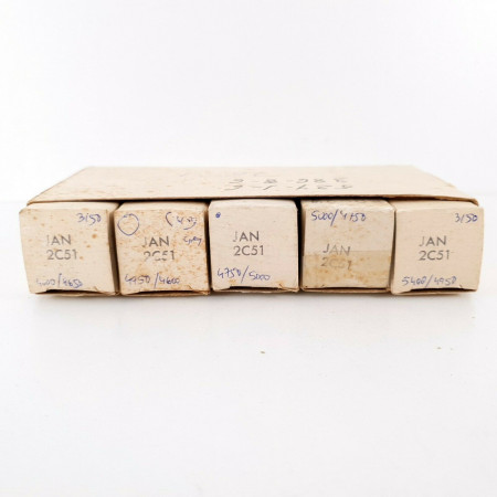 5 X JAN 2C51 TUBE. SYLVANIA BRAND. CN  ENA