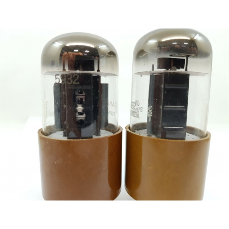 2 X JAN 5932 SYLVANIA TUBE. 1950s PROD. SQUARE GETTER. PAIR. CB318