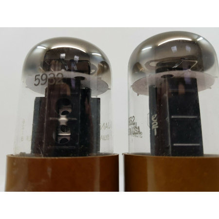 2 X JAN 5932 SYLVANIA TUBE. 1950s PROD. SQUARE GETTER. PAIR. CB318