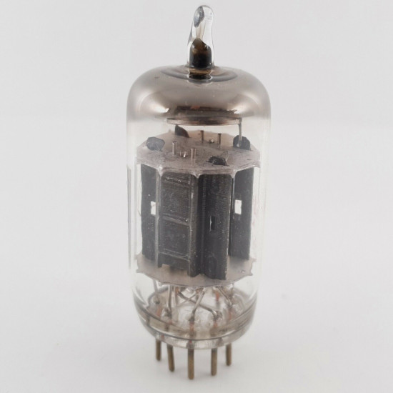 1 X 12AX7 RADIOTRON TUBE. 1960s. 17MM BLACK PLATES. 104/124% CX  ENA