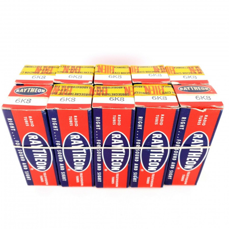 10 X 6K8 / VT-167 TUBE. RAYTHEON BRAND. M65.E555