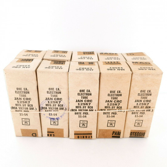 10 X JAN 12SK7 / VT-131 TUBE. RCA BRAND. M63.E146  ES