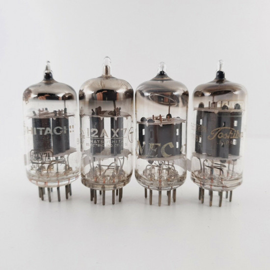 4 X 12AX7 TUBE. JAPANESE PRODUCTION. 2 MATCHED PAIR. LOW EMISSION. CX  ENA
