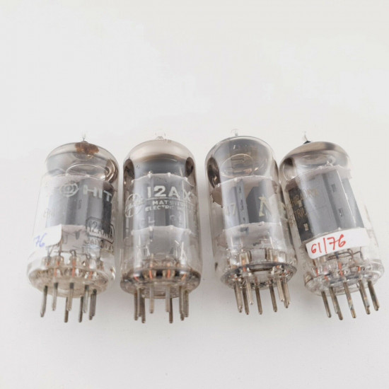 4 X 12AX7 TUBE. JAPANESE PRODUCTION. 2 MATCHED PAIR. LOW EMISSION. CX  ENA