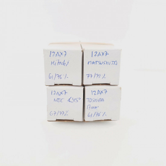 4 X 12AX7 TUBE. JAPANESE PRODUCTION. 2 MATCHED PAIR. LOW EMISSION. CX  ENA