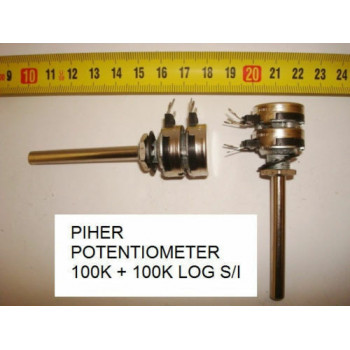 POTENCIOMETRO CARBON POTENTIOMETER. PIHER 100K + 100K LOG S/I. P29