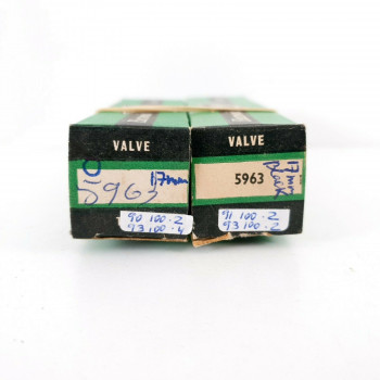 2 X 5963 TUBE. ZAERIX BRAND. RCA PRODUCTION. 17MM GREY & BLACK PLATES. CF  ENA