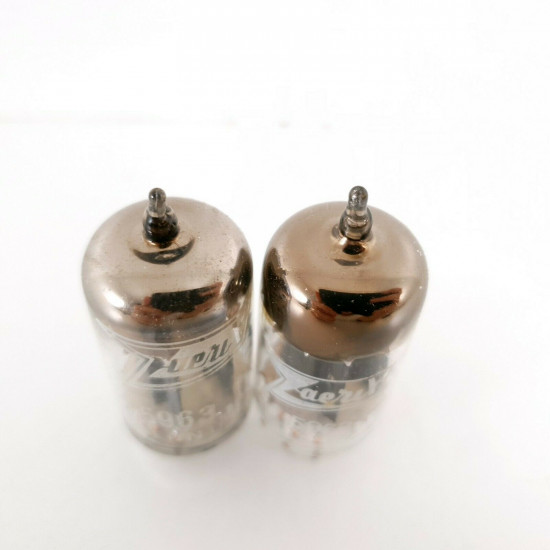 2 X 5963 TUBE. ZAERIX BRAND. RCA PRODUCTION. 17MM GREY & BLACK PLATES. CF  ENA