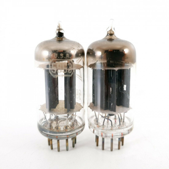 2 X 5963 TUBE. ZAERIX BRAND. RCA PRODUCTION. 17MM GREY & BLACK PLATES. CF  ENA