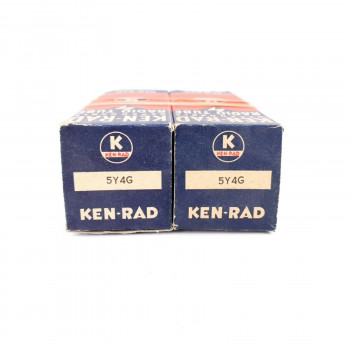 2 X 5U4G TUBE. KEN-RAD BRAND. RIBBED BLACK PLATES. CN  ENA