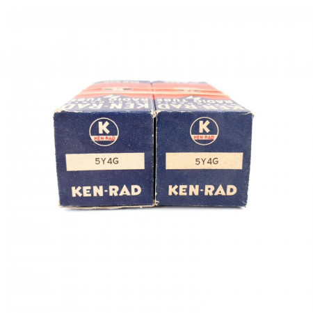 2 X 5U4G TUBE. KEN-RAD BRAND. RIBBED BLACK PLATES. CN  ENA