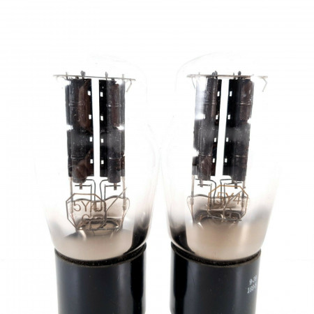 2 X 5U4G TUBE. KEN-RAD BRAND. RIBBED BLACK PLATES. CN  ENA