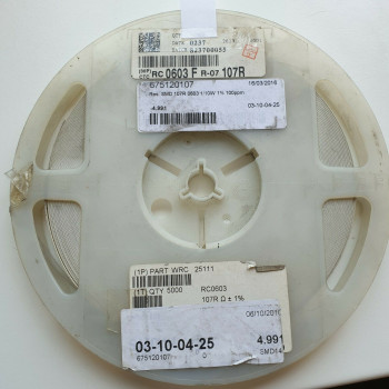 10 x 107R 1/10W 1% 100PPM SMD YAGEO RESISTOR. (R296) CA393U4900F190721