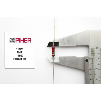 VINTAGE PIHER RESISTOR. 1/3W 2M2 10% *3 PC* NEW ORIGINAL+ 1970´S C163