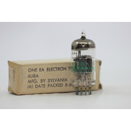 1 x 6U8A / 6KD8 SYLVANIA TUBE. NOS/NIB. RC15