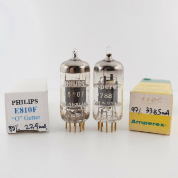 2 X E810F / 7788 SYLVANIA / PHILIPS TUBE. GOLD PIN. SPECIAL QUALITY. CX  ENA