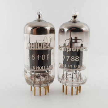 2 X E810F / 7788 SYLVANIA / PHILIPS TUBE. GOLD PIN. SPECIAL QUALITY. CX  ENA 2