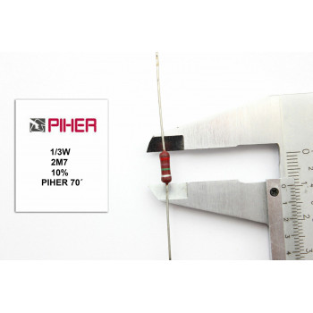 VINTAGE PIHER RESISTOR. 1/3W 2M7 10% *3 PC* NEW ORIGINAL+ 1970´S F190515