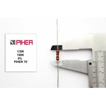VINTAGE PIHER RESISTOR. 1/3W 150K 5% *3 PC* NEW ORIGINAL+ 1970´S F190515