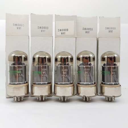 5 X JAN 6080WC GENERAL ELECTRIC TUBE. NOS/NIB. RC49
