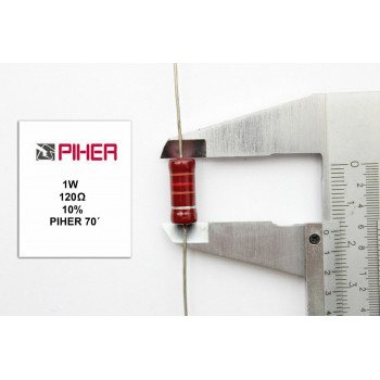 VINTAGE PIHER RESISTOR. 1W 120Ohm 120R 10% *1PC* NEW ORIGINAL+ 1970´S F190515