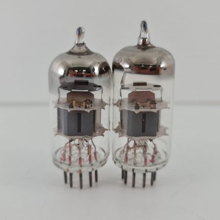 2 X ECC88 TESLA TUBE. 1960s PROD. GOLD GRID. UNPRINTED. MATCHED PAIR. 4. CH139