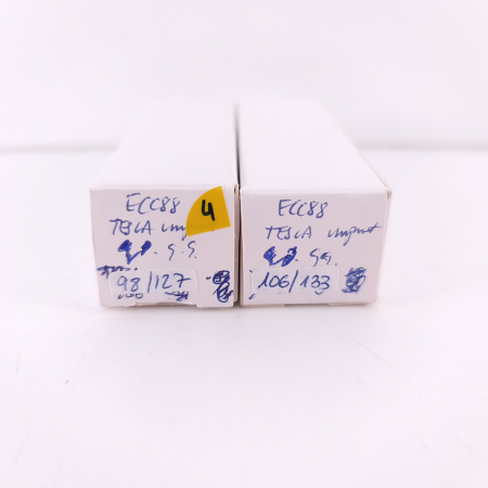 2 X ECC88 TESLA TUBE. 1960s PROD. GOLD GRID. UNPRINTED. MATCHED PAIR. 4. CH139