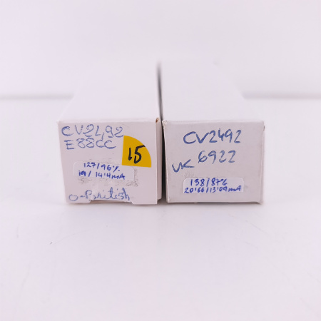 2 X CV2492 / E88CC TUBE. 1960s BRITISH PROD. MATCHED PAIR. 15. CH139