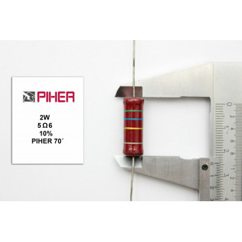 VINTAGE PIHER RESISTOR. 2W 5,6Ohm 5R6 10% *1PC* NEW ORIGINAL+ 1970´S F190515