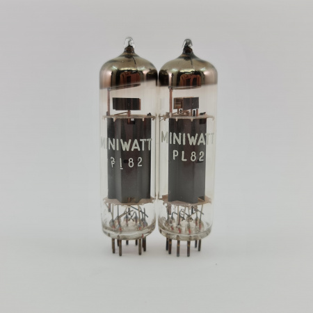 2 X PL82 MINIWATT TUBE. 1960s MULLARD PROD. B-CODES. MATCHED PAIR. 1. CH147