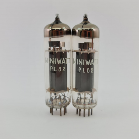 2 X PL82 MINIWATT TUBE. 1960s MULLARD PROD. B-CODES. MATCHED PAIR. 2. CH147
