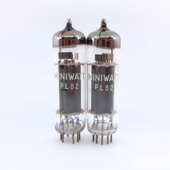 2 X PL82 MINIWATT TUBE. 1960s MULLARD PROD. B-CODES. MATCHED PAIR. 2. CH147