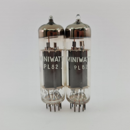 2 X PL82 MINIWATT TUBE. 1960s MULLARD PROD. B-CODES. MATCHED PAIR. 3. CH147