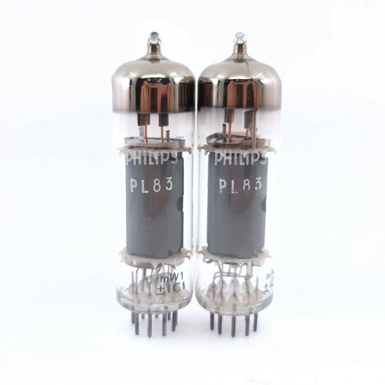 2 X PL83 PHILIPS TUBE. 1960s MINIWATT PRODUCTION. MATCHED PAIR. 10. CH148