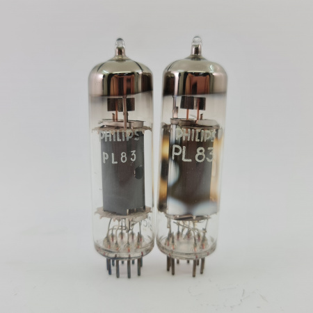 2 X PL83 PHILIPS TUBE. 1960s MINIWATT PRODUCTION. MATCHED PAIR. 11. CH148