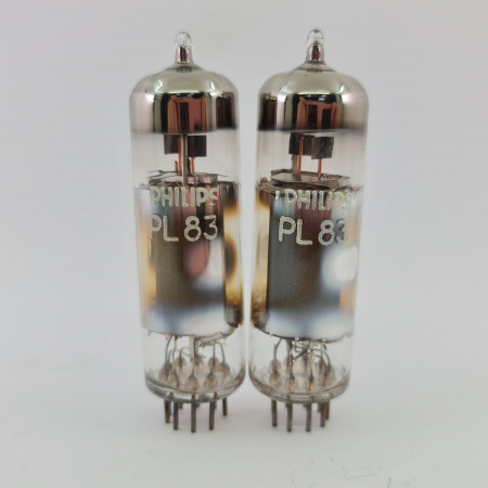 2 X PL83 PHILIPS TUBE. 1960s MINIWATT PRODUCTION. MATCHED PAIR. 12. CH148