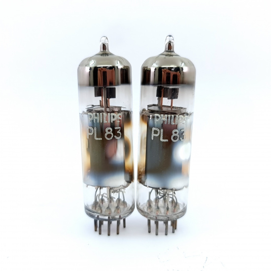 2 X PL83 PHILIPS TUBE. 1960s MINIWATT PRODUCTION. MATCHED PAIR. 12. CH148