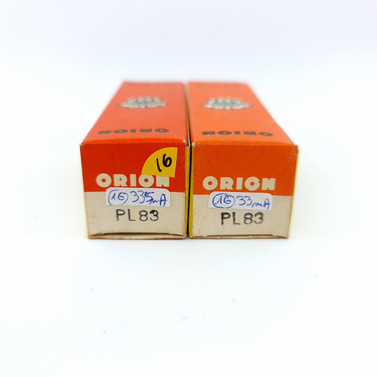 2 X PL83 ORION TUBE. TUNGSRAM PRODUCTION. MATCHED PAIR. 16. CH148