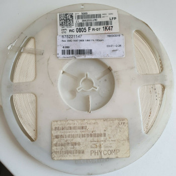 10 x 1.47K 1/8W 1% 100PPM SMD PHYCOMP RESISTOR. (R308) CA393U5000F190721