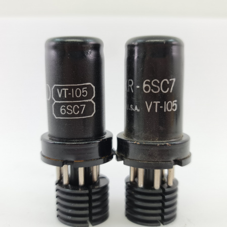 2 X 6SC7 / VT105 KENRAD TUBE. 1950s PRODUCTION. MATCHED PAIR. 1. CH150