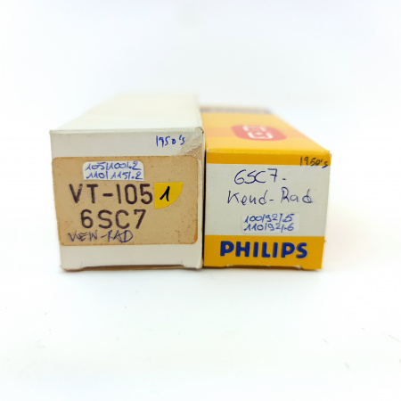 2 X 6SC7 / VT105 KENRAD TUBE. 1950s PRODUCTION. MATCHED PAIR. 1. CH150