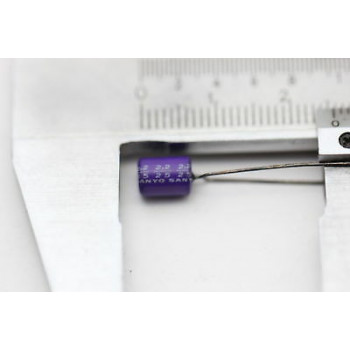 ELECTROLYTIC CAPACITOR SANYO 2.2uF 25V NOS (NEW OLD STOCK) 1PC. CA72U5F270916